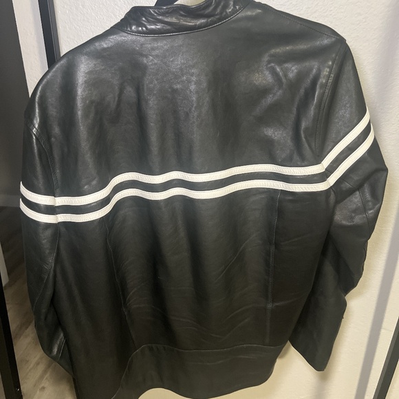 Vince Leather Cafe Racer Jacket XL Men - Picture 3 of 11